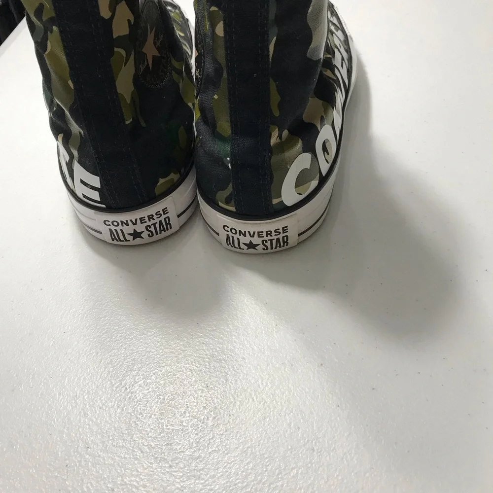 Converse Chuck Taylor All Star Black and Green Hi-Top Camouflage Sneakers Sz 12 - Picture 13 of 13